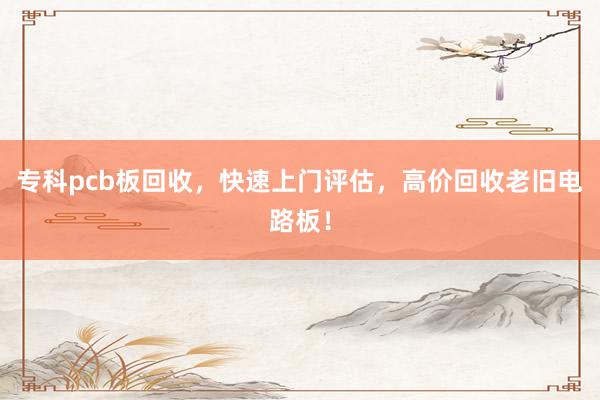 专科pcb板回收，快速上门评估，高价回收老旧电路板！