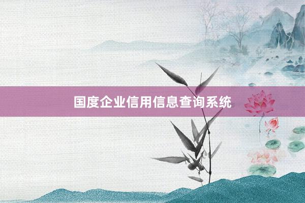 国度企业信用信息查询系统